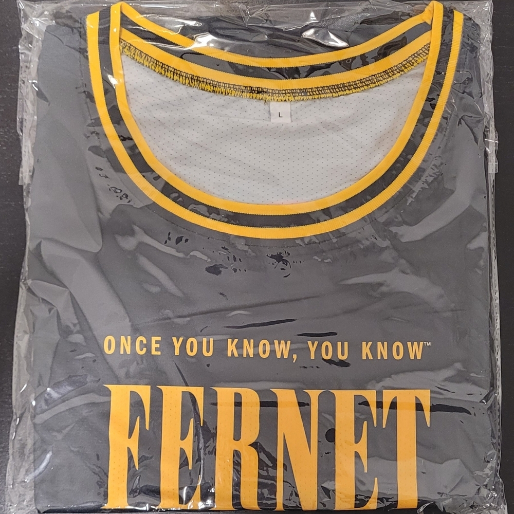 Fernet Branca Distillery Jersey Gray Yellow White Basketball Advertising Large